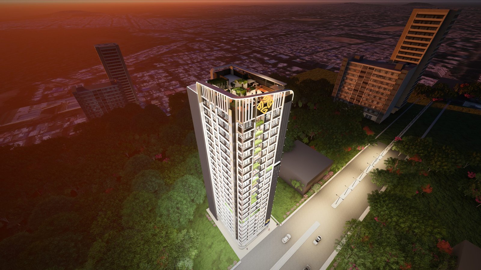 Modern luxury street-view residential facade showcasing premium architecture in Charkop Kandivali West