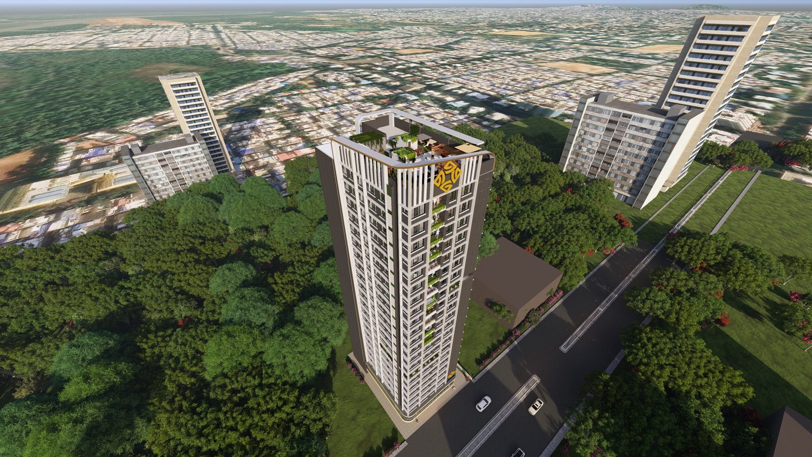 Modern luxury street-view residential facade showcasing premium architecture in Charkop Kandivali West